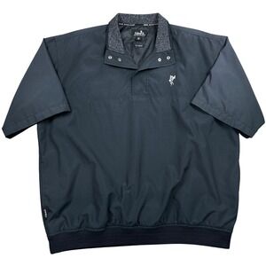 Ashworth Weather Systems Mens XL Golf Windshirt Short Sleeve Pullover Black